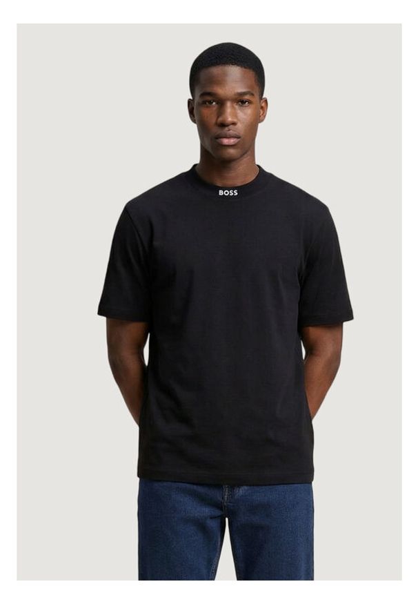 BOSS T-Shirt Tee Collar 10279542 Czarny Casual Fit. Okazja: na co dzień. Kolor: czarny. Styl: casual
