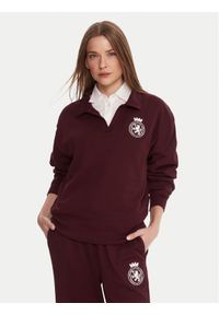 TOMMY HILFIGER - Tommy Hilfiger Bluza UW0UW06078 Bordowy Regular Fit. Kolor: czerwony. Materiał: bawełna