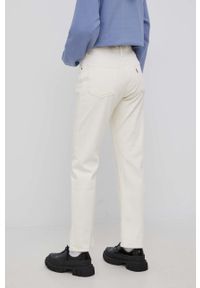 Levi's® - Levi's jeansy 501 CROP damskie high waist. Okazja: na spotkanie biznesowe. Stan: podwyższony. Kolor: beżowy. Styl: biznesowy