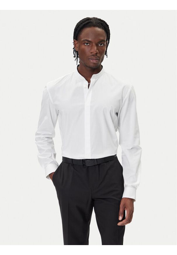 Hugo - HUGO Koszula Kaleb 50551253 Biały Slim Fit. Kolor: biały. Materiał: bawełna
