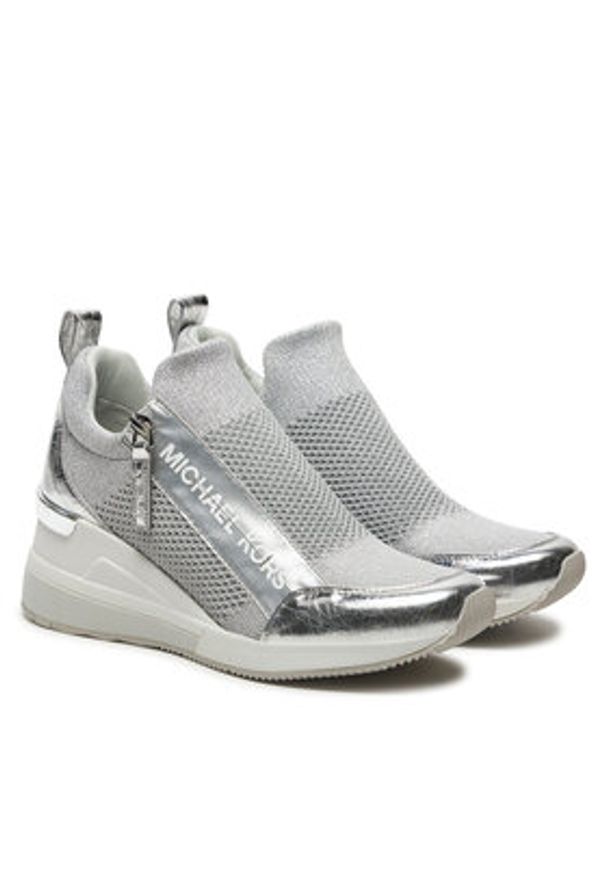MICHAEL Michael Kors Sneakersy Willis Wedge Trainer 43R5WIFS3D Srebrny. Kolor: srebrny. Materiał: skóra