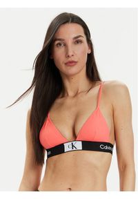 Calvin Klein Swimwear Góra od bikini KW0KW02451 Koralowy. Kolor: pomarańczowy. Materiał: syntetyk #1