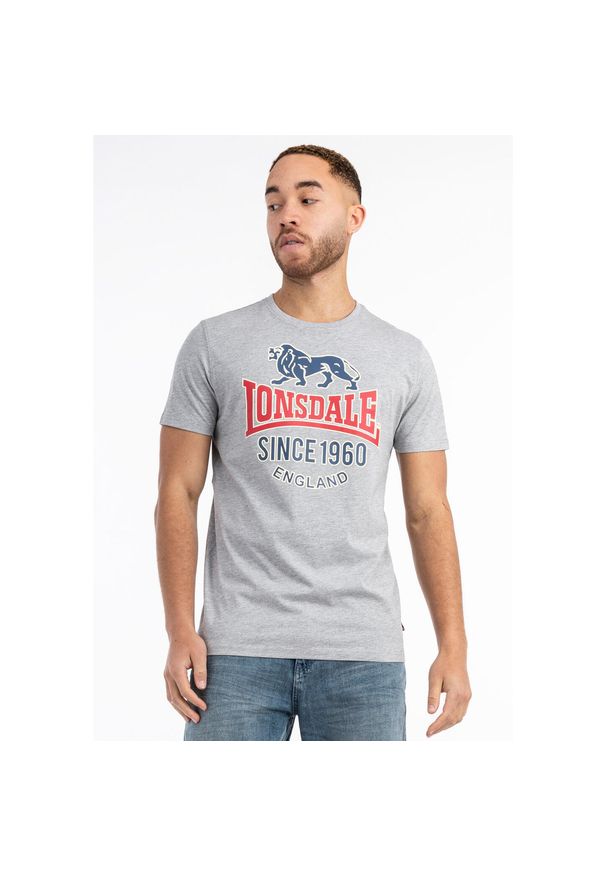 T-shirt o klasycznym kroju Lonsdale Gonfirth. Kolor: wielokolorowy, niebieski, szary. Materiał: bawełna