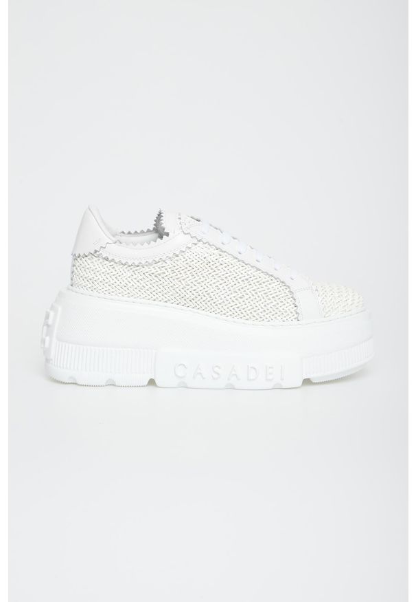 Casadei - Sneakersy damskie skórzane CASADEI. Materiał: skóra