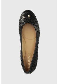 Lauren Ralph Lauren baleriny skórzane Jayna kolor czarny 802912309001. Nosek buta: okrągły. Kolor: czarny. Materiał: skóra #5