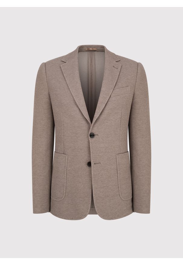 Pako Lorente - PAKO LORENTE - Brązowa marynarka z dzianiny. Kolor: brązowy. Materiał: dzianina. Sezon: jesień