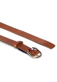 TOMMY HILFIGER - Tommy Hilfiger Pasek Damski Corporate Belt 2.5 AW0AW08017 Brązowy. Kolor: brązowy. Materiał: skóra #3