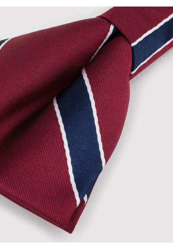 Pako Lorente - PAKO LORENTE – Bordowa mucha w pasy. Okazja: na wesele, na ślub cywilny. Kolor: czerwony. Styl: elegancki