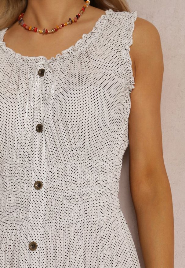 Renee - Biała Sukienka Kilroy. Kolor: biały. Długość rękawa: bez rękawów. Sezon: lato. Typ sukienki: rozkloszowane. Styl: boho. Długość: maxi