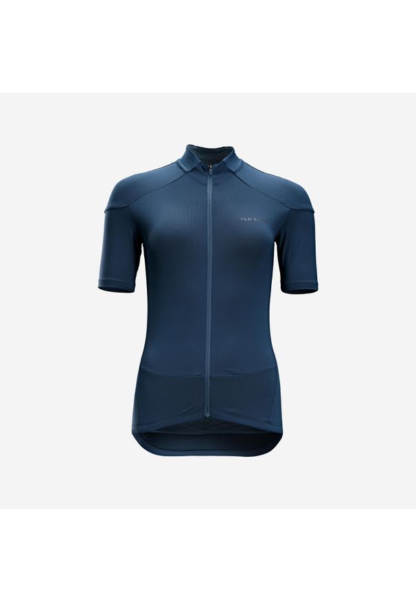 VAN RYSEL - Koszulka rowerowa szosowa damska Triban RC500. Kolor: niebieski. Materiał: materiał