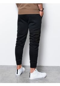 Ombre Clothing - Spodnie męskie dresowe - czarne V2 P1087 - XXL. Kolor: czarny. Materiał: dresówka #3