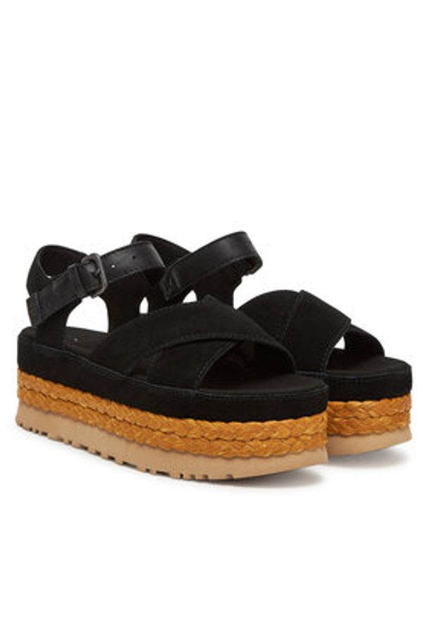 Ugg Espadryle W Aubrey Ankle Strap 1167471 Czarny. Kolor: czarny. Materiał: zamsz, skóra