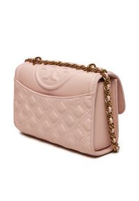 Tory Burch Torebka Small Fleminf Polished Grain Convertible Shoulder Bag 158435 Różowy. Kolor: różowy. Materiał: skórzane