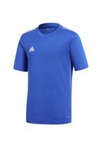 Adidas - Koszulka piłkarska dla dzieci adidas Core 18 Training Jersey JUNIOR. Kolor: biały, wielokolorowy, niebieski. Materiał: jersey. Sport: piłka nożna #1