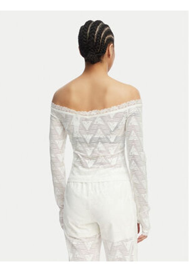 Adidas - adidas Bluzka Lace Bardot KE3458 Biały Slim Fit. Kolor: biały. Materiał: syntetyk