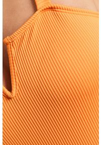 Vero Moda - Strój kąpielowy. Kolor: pomarańczowy. Materiał: poliester, materiał, dzianina, elastan. Wzór: gładki #2