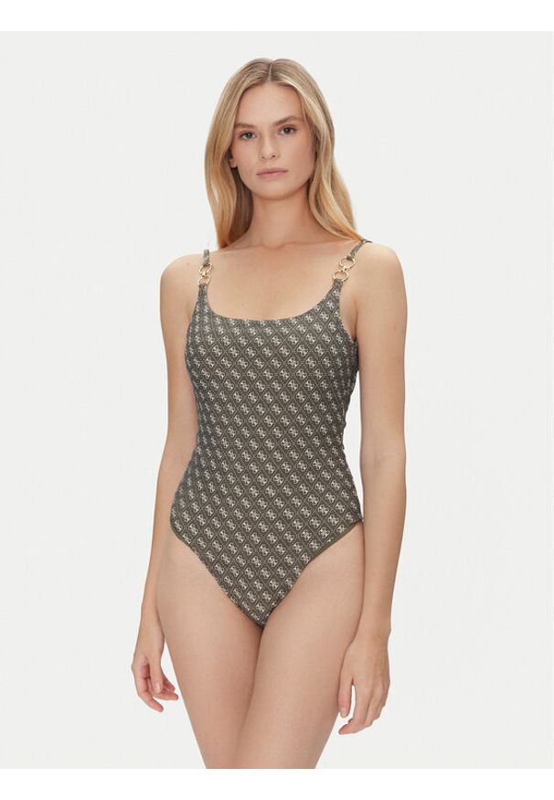 Guess Strój kąpielowy E5GJ45 KCRL2 Zielony. Kolor: zielony. Materiał: syntetyk