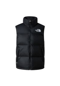 Bezrękawnik męski The North Face 1996 Retro Nuptse 0A3JQQGOF1 - czarny. Kolor: czarny. Materiał: puch, nylon. Długość rękawa: bez rękawów. Wzór: aplikacja. Sezon: zima. Styl: retro