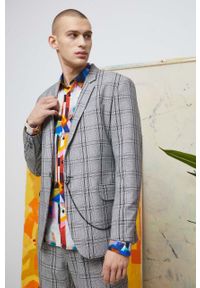 medicine - Medicine marynarka męska kolor szary. Kolor: szary. Materiał: tkanina. Styl: klasyczny #1