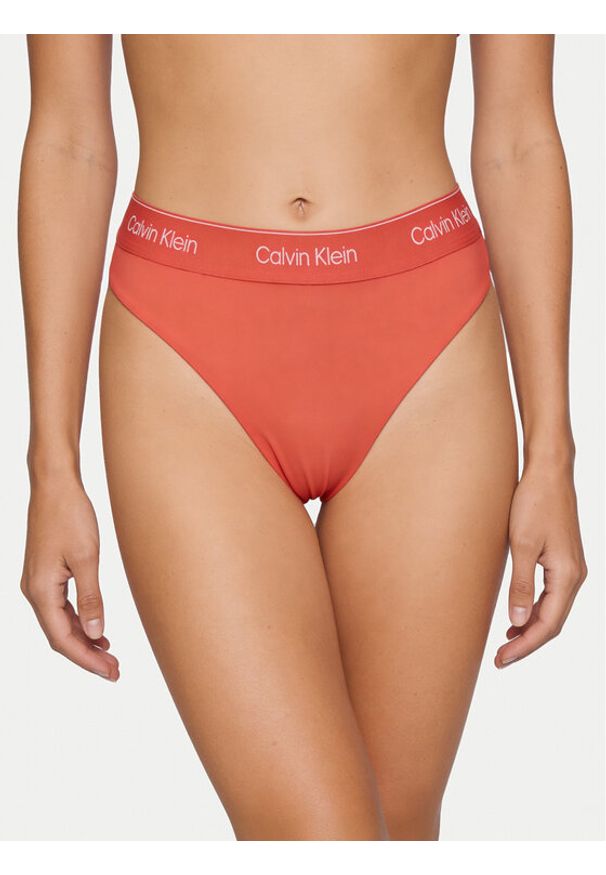 Calvin Klein Swimwear Dół od bikini LV00Q61132 Różowy. Kolor: różowy. Materiał: syntetyk