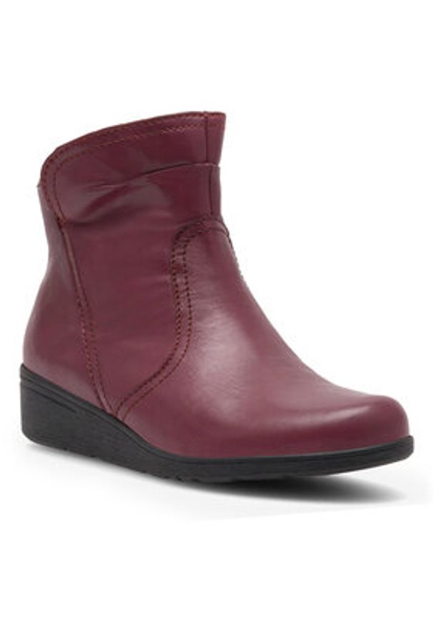 Go Soft Botki WI16-JANE ZULA-02 Bordowy. Kolor: czerwony. Materiał: skóra