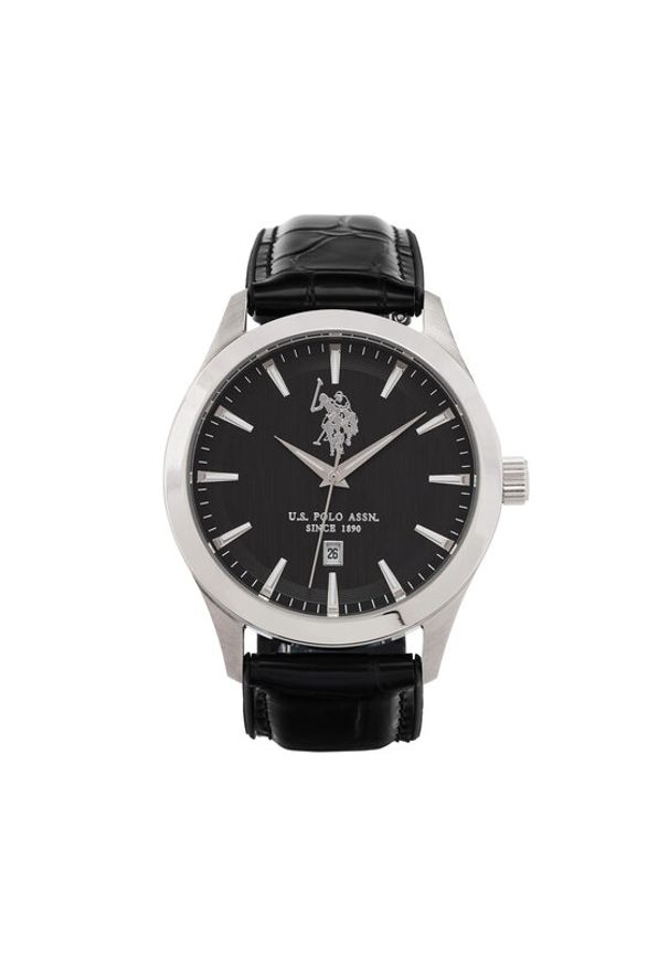 U.S. Polo Assn. Zegarek Yale USP7370BK Czarny. Kolor: czarny. Materiał: skóra