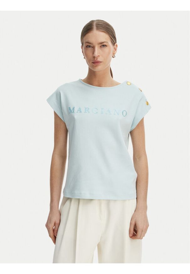 Marciano Guess T-Shirt G6GI04 K3505 Niebieski Regular Fit. Kolor: niebieski. Materiał: bawełna