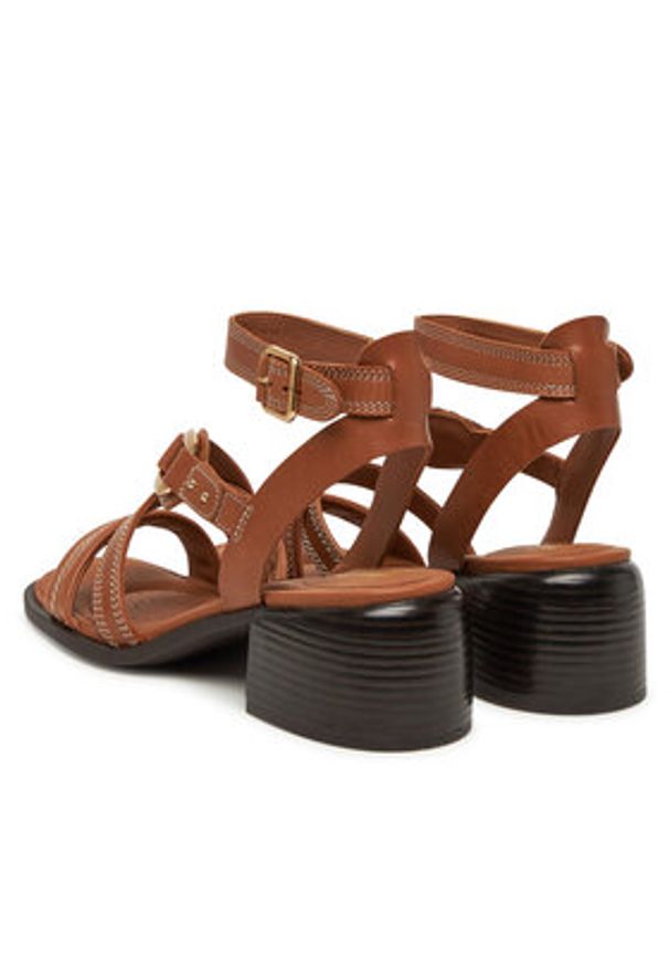 Clarks Sandały Morwyn Strap 26181244 Brązowy. Kolor: brązowy. Materiał: skóra