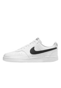 Nike - Buty sportowe Sneakersy męskie, Court Vision Low NN. Kolor: czarny, biały, wielokolorowy. Materiał: syntetyk, tkanina, materiał. Model: Nike Court. Sport: turystyka piesza, fitness