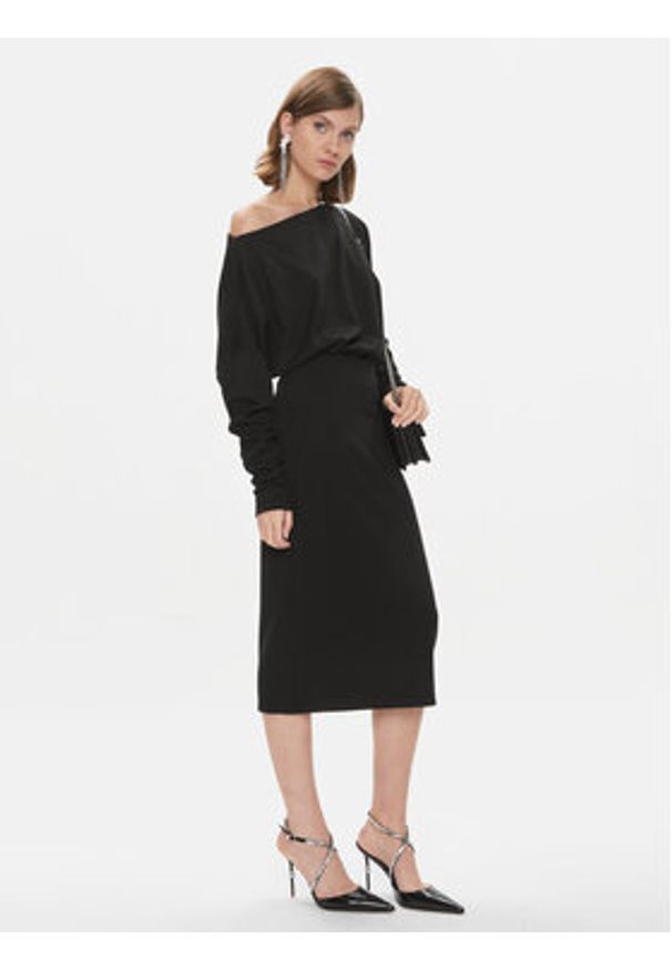 Pinko Sukienka codzienna Bolt 102291 A1CT Czarny Regular Fit. Okazja: na co dzień. Kolor: czarny. Materiał: wiskoza. Typ sukienki: proste. Styl: casual