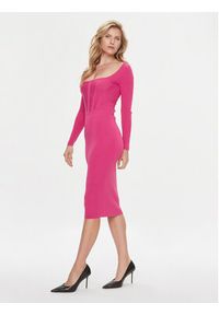 Pinko Sukienka dzianinowa Cavallo 101856 A16N Różowy Slim Fit. Kolor: różowy. Materiał: syntetyk, wiskoza