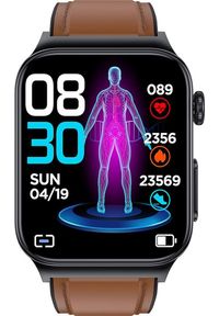 WATCHMARK - Smartwatch Watchmark Cardio One Brązowy (Cardio One b). Rodzaj zegarka: smartwatch. Kolor: brązowy