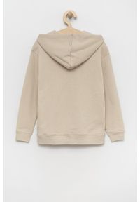 Guess bluza dziecięca kolor beżowy z kapturem gładka. Okazja: na co dzień. Typ kołnierza: kaptur. Kolor: beżowy. Materiał: bawełna. Wzór: gładki. Styl: casual #3