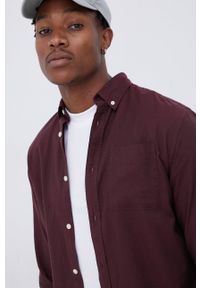 PRODUKT by Jack & Jones - Produkt by Jack & Jones Koszula bawełniana męska kolor fioletowy regular z kołnierzykiem button-down. Okazja: na co dzień. Typ kołnierza: button down. Kolor: fioletowy. Materiał: bawełna. Wzór: gładki. Styl: casual #3
