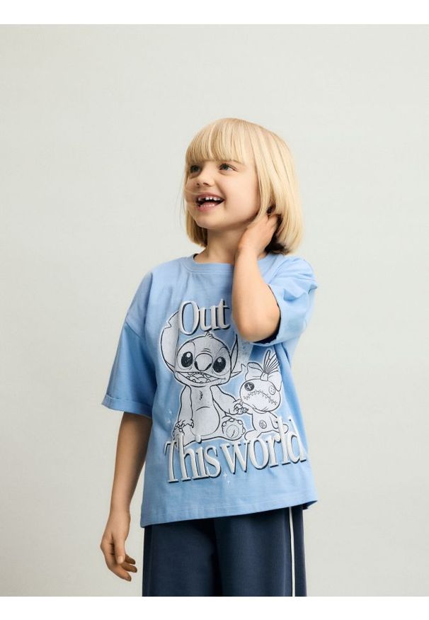 Reserved - T-shirt Lilo i Stitch - niebieski. Kolor: niebieski. Materiał: bawełna