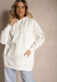 Renee - Biała Bluza z Kapturem Foss. Typ kołnierza: kaptur. Kolor: biały. Materiał: polar, dzianina. Długość rękawa: długi rękaw. Długość: długie. Wzór: jednolity