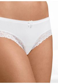 bonprix - Figi brazylijskie (4 pary). Kolor: czarny. Materiał: koronka. Wzór: aplikacja, koronka