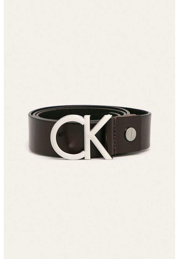 Calvin Klein Jeans - Pasek K50K502119. Kolor: brązowy. Materiał: skóra