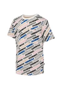 Koszulka dla dzieci Hummel Caleb. Kolor: biały. Materiał: bawełna. Wzór: nadruk #1