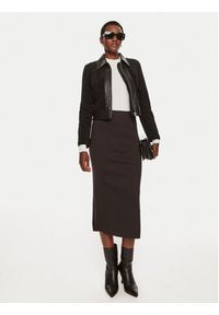 Sisley Kurtka z imitacji skóry 262TLN04J Czarny Regular Fit. Kolor: czarny. Materiał: skóra #4