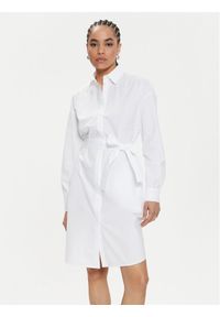 Armani Exchange Sukienka koszulowa 3DYA32 YN4RZ 1000 Biały Regular Fit. Kolor: biały. Materiał: bawełna. Typ sukienki: koszulowe