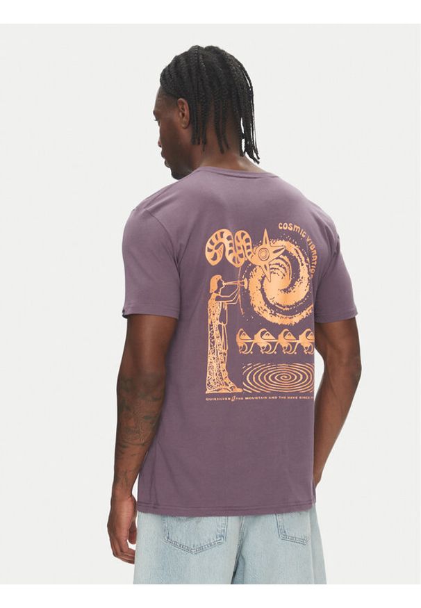 Quiksilver T-Shirt EQYZT08053 Fioletowy Regular Fit. Kolor: fioletowy. Materiał: bawełna