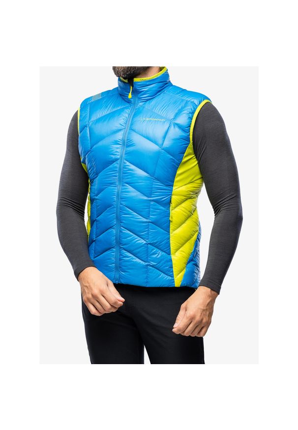 LA SPORTIVA - Kamizelka puchowa męska La Sportiva Aiguille Down Vest. Kolor: niebieski. Materiał: puch