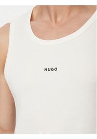 Hugo - HUGO Tank top Dapota 50563744 Kremowy Slim Fit. Kolor: kremowy. Materiał: bawełna #3