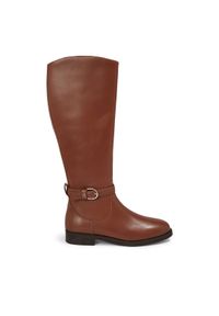 TOMMY HILFIGER - Tommy Hilfiger Kozaki Elevated Essential Longboot FW0FW07484 Brązowy. Kolor: brązowy