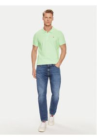 Tommy Jeans Polo DM0DM18312 Zielony Slim Fit. Typ kołnierza: polo. Kolor: zielony. Materiał: bawełna #3