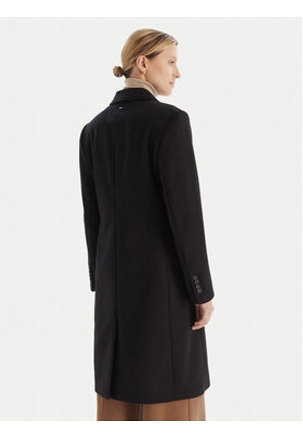 BOSS Płaszcz wełniany Classin 50548371 Czarny Regular Fit. Kolor: czarny. Materiał: wełna