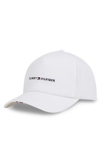 TOMMY HILFIGER - Tommy Hilfiger Czapka z daszkiem Th Foundation Soft 6 Panel Cap AM0AM13162 Biały. Kolor: biały. Materiał: bawełna, materiał