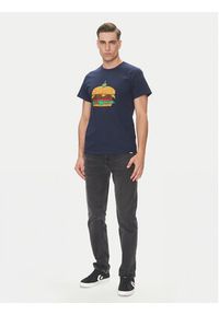 Etnies T-Shirt Burger 4130004128 Granatowy Regular Fit. Kolor: niebieski. Materiał: bawełna