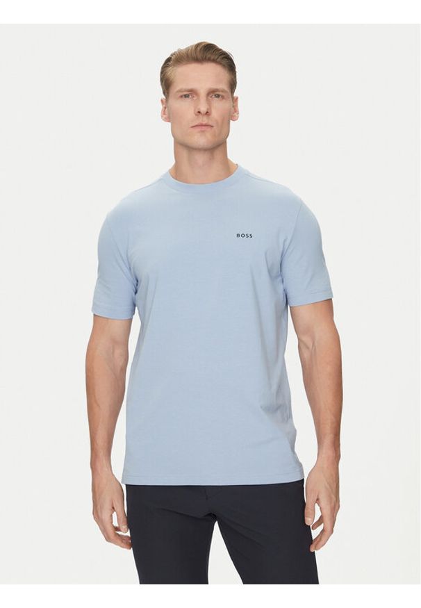 BOSS T-Shirt 50506373 Błękitny Regular Fit. Kolor: niebieski. Materiał: bawełna